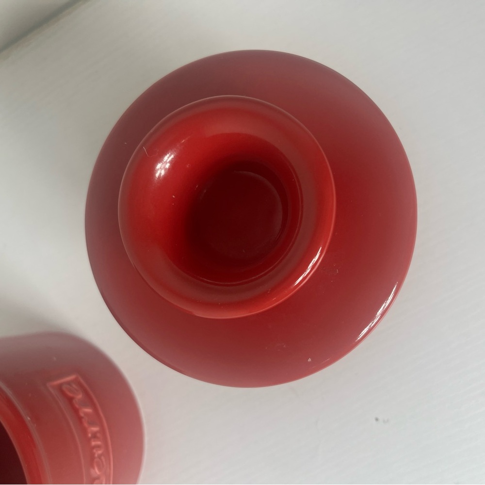 Butter Bell Crock Red French Butter Keeper Ceramic Countertop - Picture 9 of 10